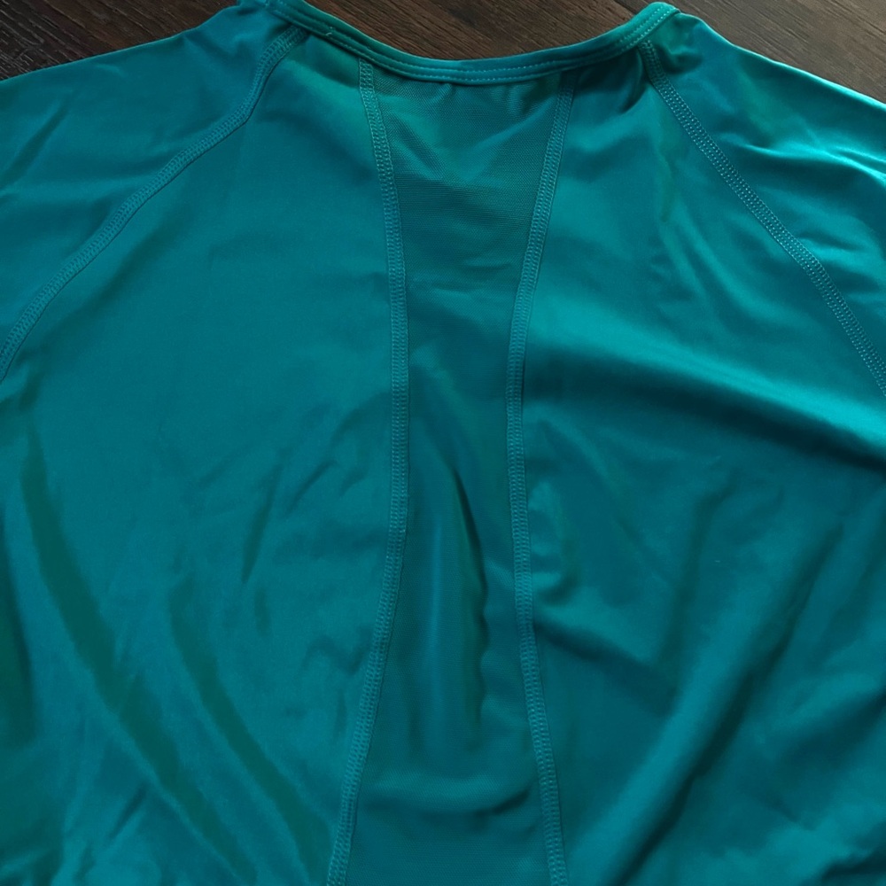 NWT AYBL Teal Long Sleeve Crop Top - Picture 3 of 5